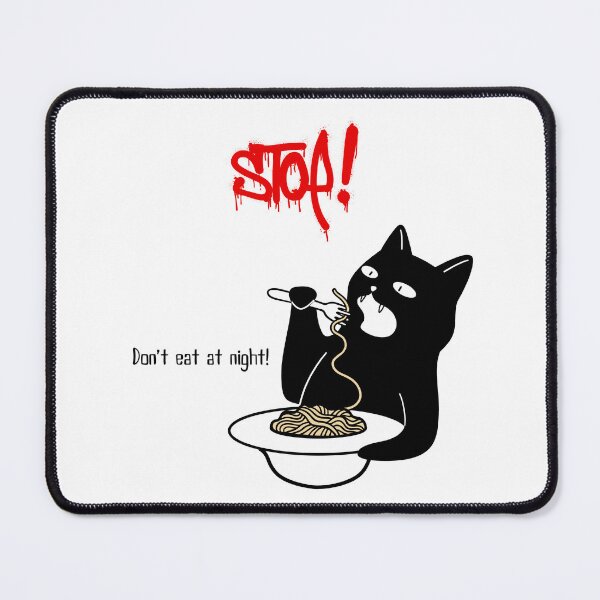 Item preview, Don’t Eat at Night – Funny Cat Pasta Design designed and sold by VanillaVicArt.