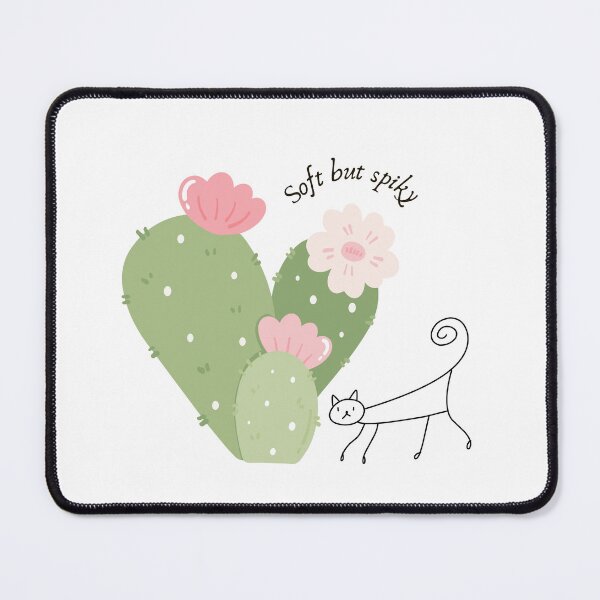 Item preview, Soft But Spiky – Minimal Cat & Cactus Watercolor Design designed and sold by VanillaVicArt.