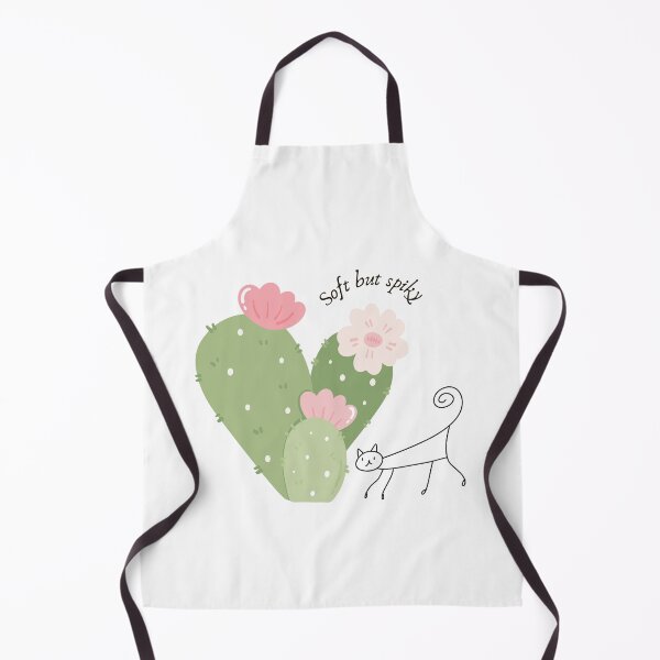 Item preview, Soft But Spiky – Minimal Cat & Cactus Watercolor Design designed and sold by VanillaVicArt.