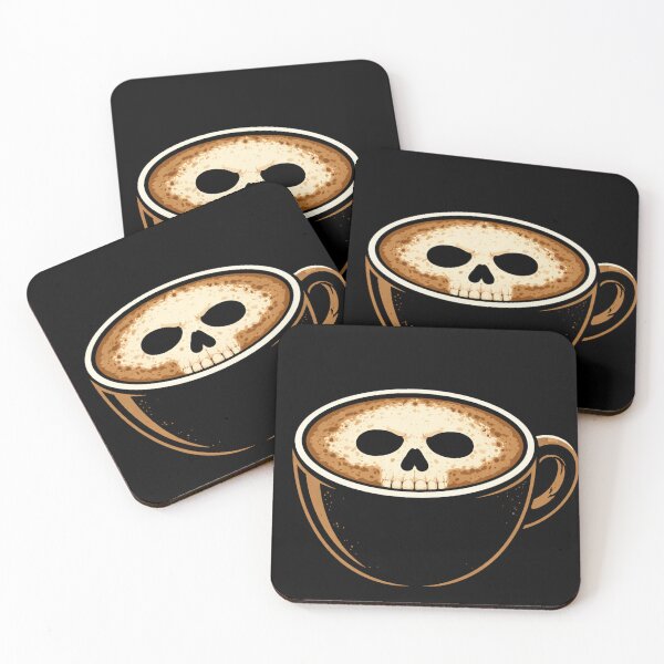 Item preview, Coffee Skull Foam Dark Coffee Design Minimalist Caffeine Lover Graphic Tee designed and sold by VibeOffline Studio.