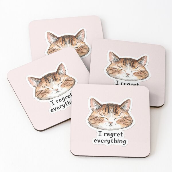 Item preview, Funny Cat, I Regret Everything  designed and sold by LoopyPop.