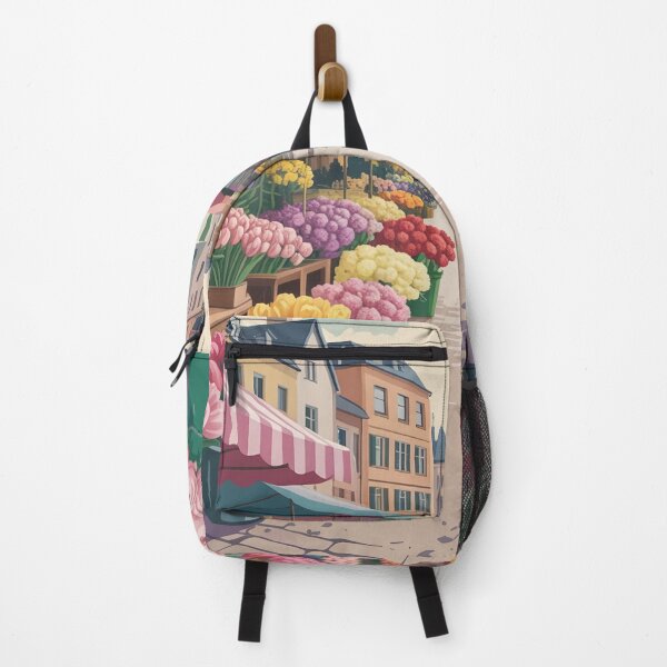 Item preview, Vintage European Flower Market Poster – Romantic Floral Street Wall Art designed and sold by Tamas Das.