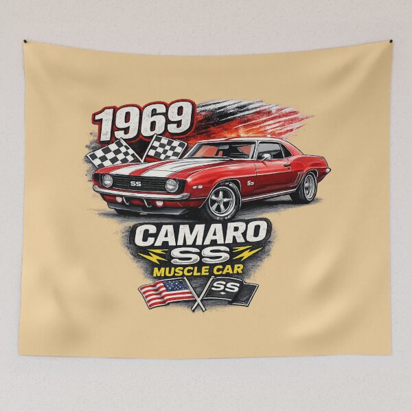 Item preview, 1969 Camaro SS Classic Muscle Car Art designed and sold by Retro Arabica.