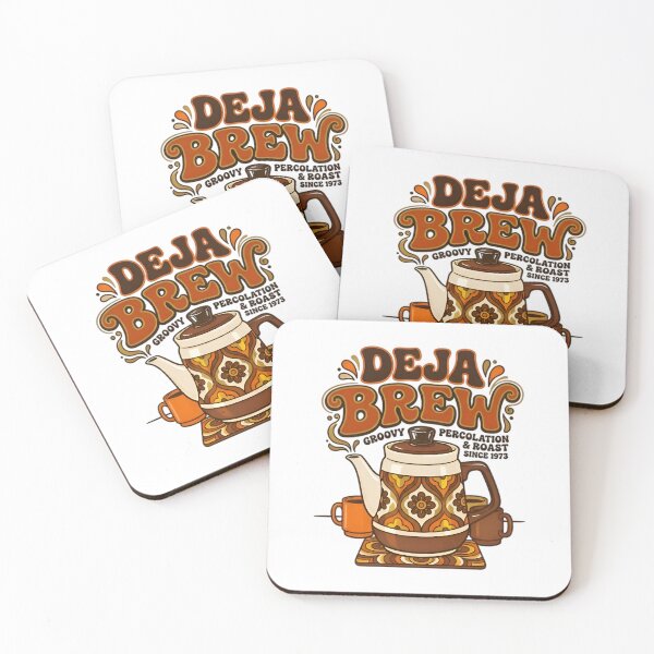Item preview, Deja Brew Funny Coffee Pun Retro Carafe Design designed and sold by AlanyaArtX.