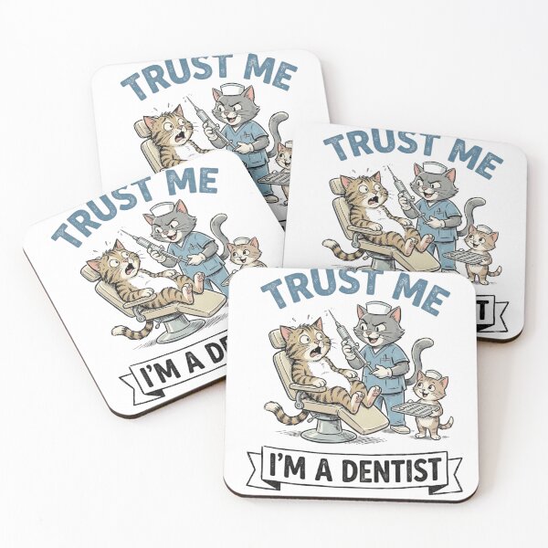 Item preview, Trust Me I'm A Dentist Cat Shirt Funny Dental Humor, Cartoon Dentist Cat, Dentist Joke Design designed and sold by Trendymindvibes.