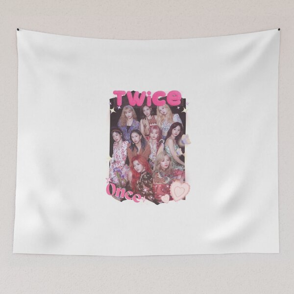 Item preview, TWICE Kpop Girl Group Pink and Blue Collage Design  designed and sold by HELL0WBELLO.