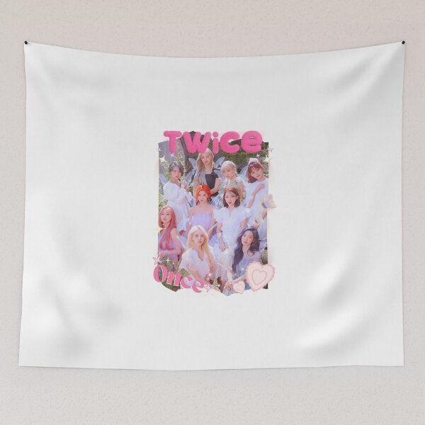 Item preview, TWICE Kpop Girl Group Pink and Blue Collage Design  designed and sold by HELL0WBELLO.