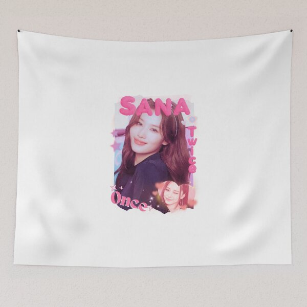 Item preview, TWICE Sana Kpop Girl Group Pink and Blue Collage Design  designed and sold by HELL0WBELLO.