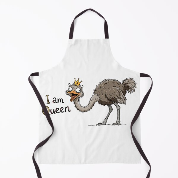 Item preview, Funny Cartoon Crazy Ostrich with Crown Vector Illustration I am Queen designed and sold by DiNata.
