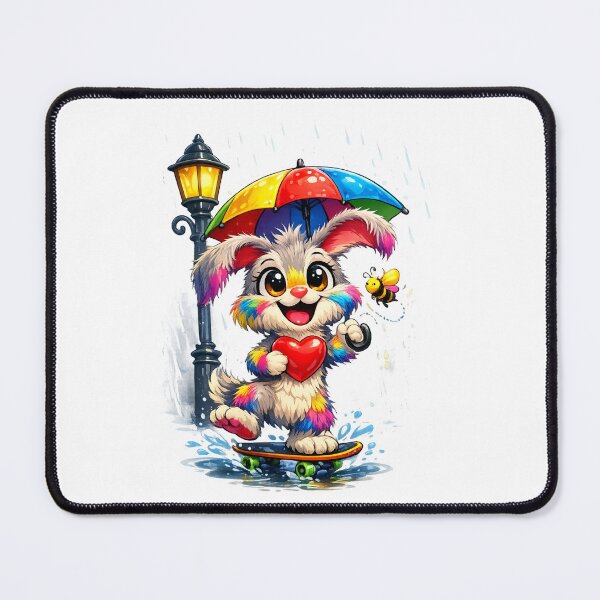 Item preview, Cute Rainbow Bunny with Umbrella Design designed and sold by Gezonde-Voeding.