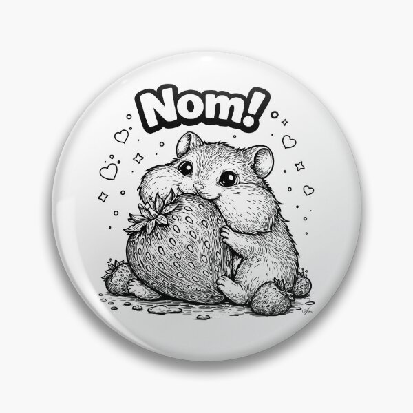 Item preview, Nom Hamster Eating Strawberry Happy and Cute designed and sold by TasiaZenzura.