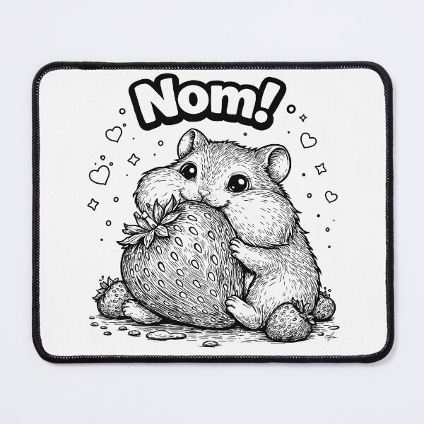 Item preview, Nom Hamster Eating Strawberry Happy and Cute designed and sold by TasiaZenzura.