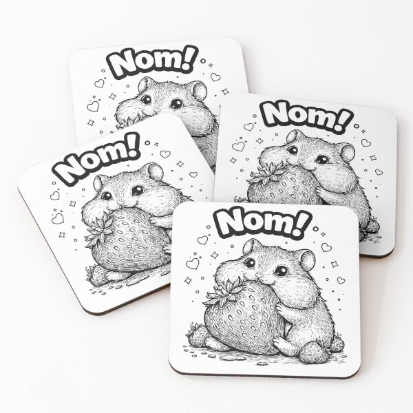 Item preview, Nom Hamster Eating Strawberry Happy and Cute designed and sold by TasiaZenzura.