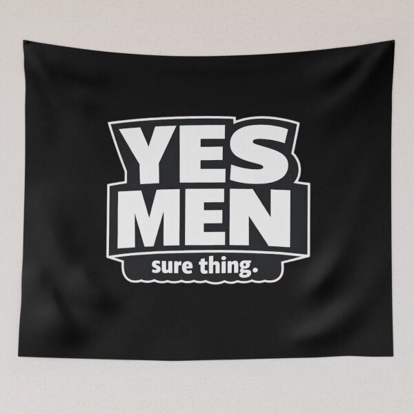 Item preview, YES MEN – sure thing. | Minimalist Sarcastic Humor Typography T-Shirt designed and sold by Timeless Junction.