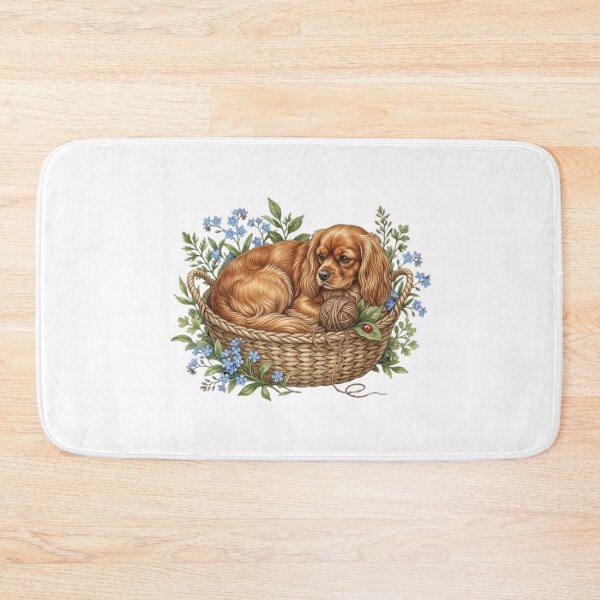 Item preview, Cozy Cavalier Puppy in Wicker Basket designed and sold by MrFoxy.