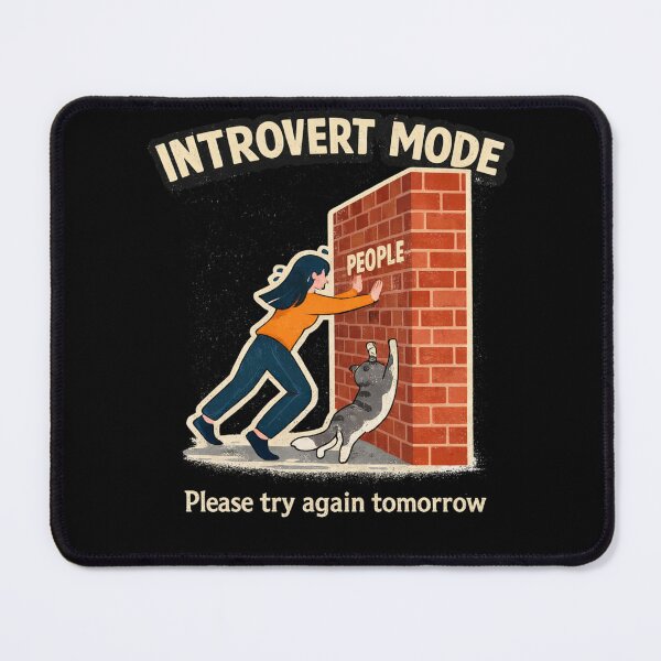 Item preview, Introvert Mode Activated Funny Cat Sticker | Social Anxiety Humor | Anti Social Meme | Please Try Again Tomorrow designed and sold by sumodesign.