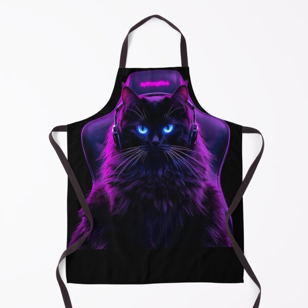 Item preview, Cyberpunk Gamer Cat Neon RGB Headset Art designed and sold by Quotable Gear.