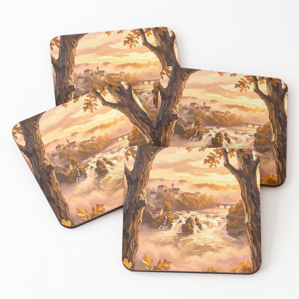 Item preview, Autumn Landscape Of Misty Golden Waterfall designed and sold by Vista Atelier.