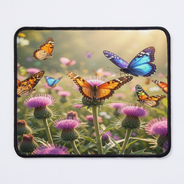 Item preview, Vibrant Butterflies on Wild Thistles with Golden Light and Fantasy Nature Vibes designed and sold by FotoworldEdel.