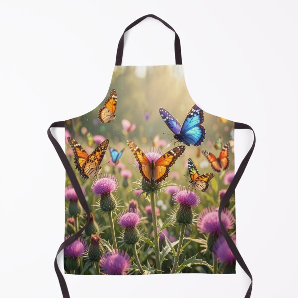 Artikelvorschau, Vibrant Butterflies on Wild Thistles with Golden Light and Fantasy Nature Vibes entworfen und verkauft von FotoworldEdel.