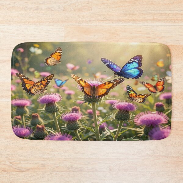Item preview, Vibrant Butterflies on Wild Thistles with Golden Light and Fantasy Nature Vibes designed and sold by FotoworldEdel.