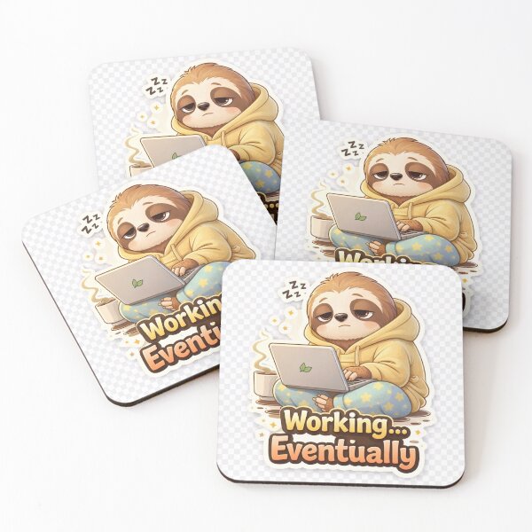 Item preview, Working Eventually Funny Sloth Quote | Lazy Relatable Mood Design designed and sold by MeghDesigns.