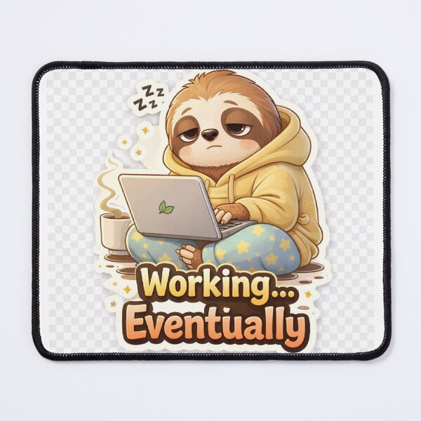 Item preview, Working Eventually Funny Sloth Quote | Lazy Relatable Mood Design designed and sold by MeghDesigns.