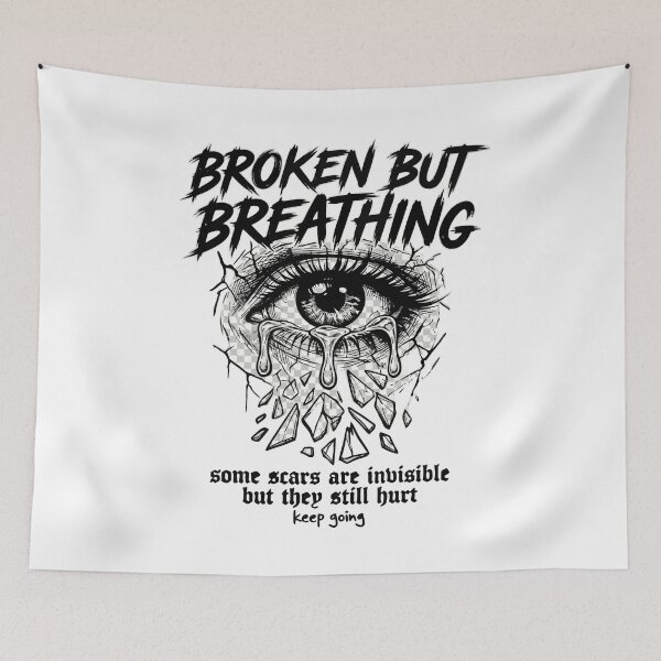 Item preview, Broken Soul Still Breathing | Emotional Streetwear Eye Design | Dark Aesthetic Graphic Tee designed and sold by DashBliss.