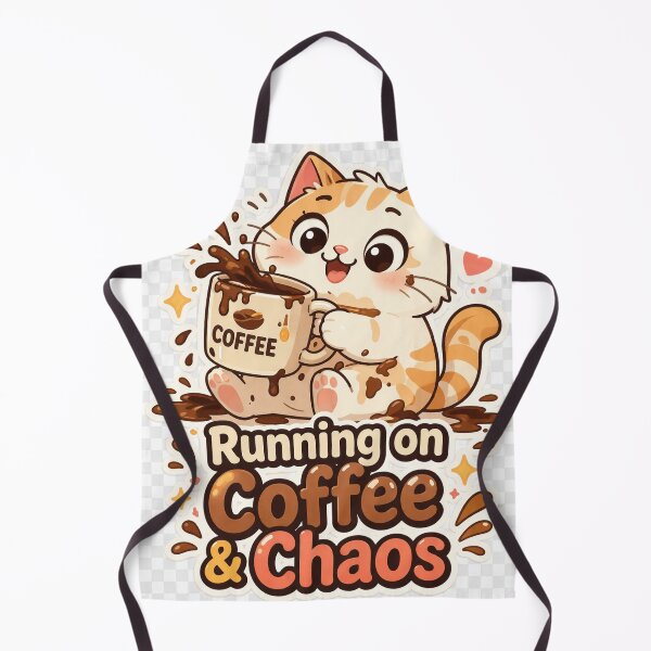Item preview, Running on Coffee & Chaos Funny Cute Quote | Relatable Mood Sticker designed and sold by MeghDesigns.