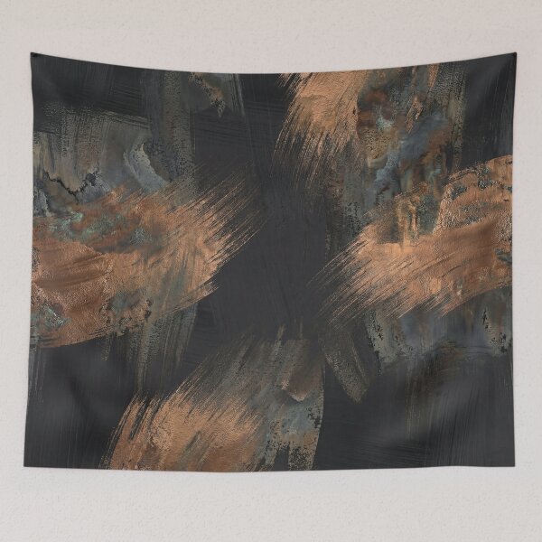 Item preview, Metallic Copper Brushstroke Abstract Art designed and sold by Printpix.