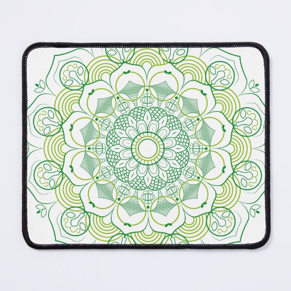 Item preview, Dark Green Boho Mandala Circle Art – Hindu Buddhist Floral Geometric Pattern for Saree Kurta Salwar Design designed and sold by skgraphictrafic.