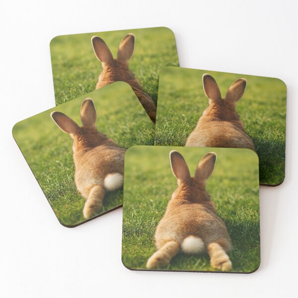 Item preview, Cute Brown Rabbit from Behind Lying on Grass – Relaxing Nature Scene designed and sold by EmeraldeaArt.