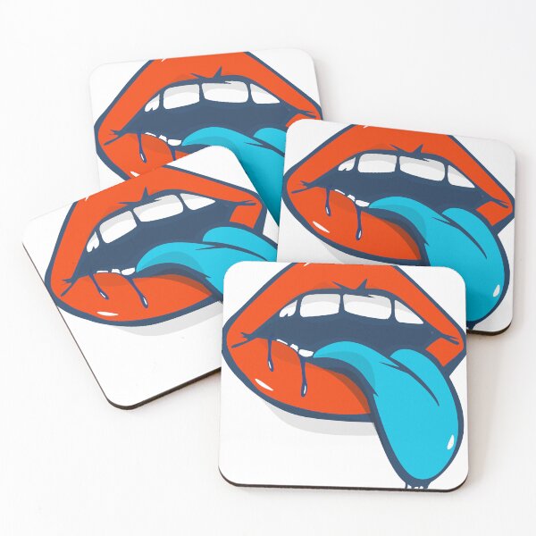 Item preview, Blue Tongue Mouth Pop Art Bold Red Lips Sticker Gift designed and sold by CLC54.