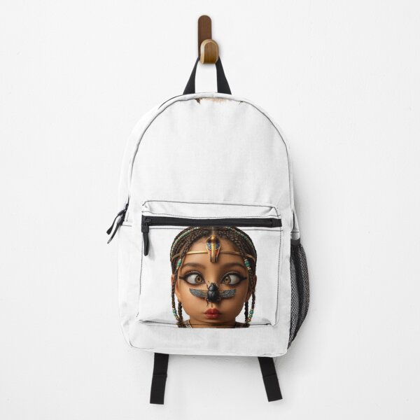 Item preview, Ancient Egyptian Scarab Girl – Surreal Pharaoh Portrait with Cobra Crown, Khepri Beetle & Golden Wings designed and sold by TuyaArts.
