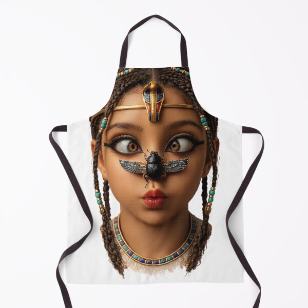 Item preview, Ancient Egyptian Scarab Girl – Surreal Pharaoh Portrait with Cobra Crown, Khepri Beetle & Golden Wings designed and sold by TuyaArts.
