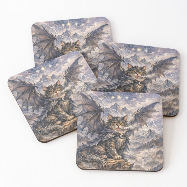 Item preview, Dragon cat watercolour designed and sold by ResurgenceArts.