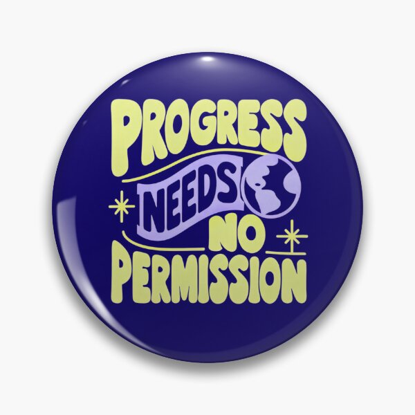 Item preview, Progress Needs No Permission – Retro Groovy Typography Motivational Quote Design designed and sold by KRStyleClub.