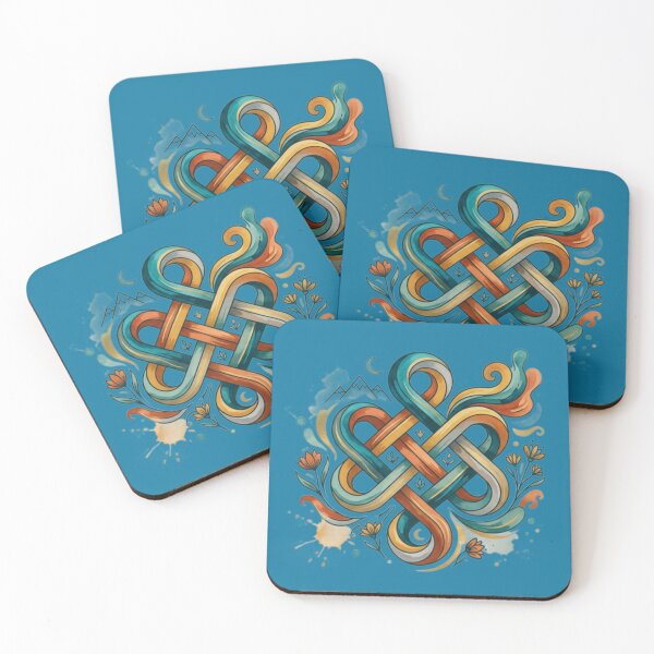 Item preview, Vibrant Mongolian Endless Knot Floral Illustration designed and sold by ChinzorigBAY.
