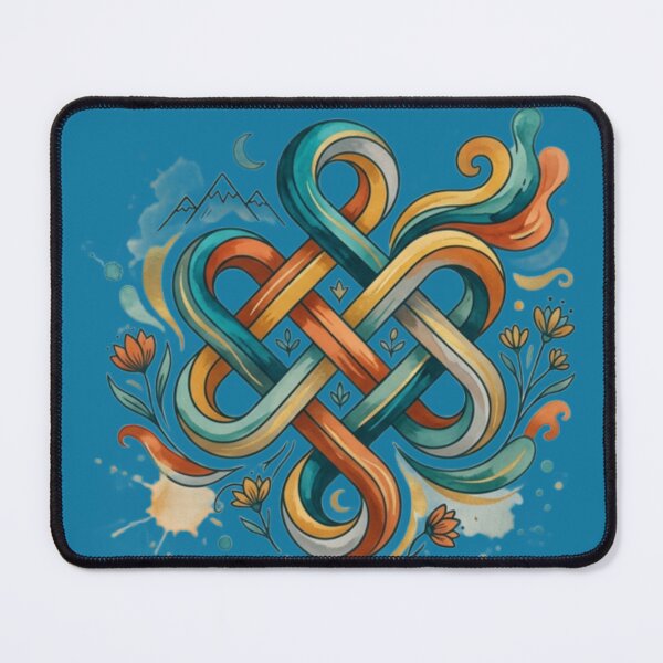 Item preview, Vibrant Mongolian Endless Knot Floral Illustration designed and sold by ChinzorigBAY.