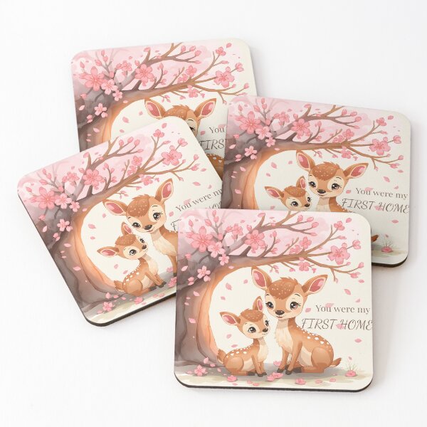 Item preview, You Were My First Home – Cute Deer Mom and Baby Watercolor | Mother’s Day Gift designed and sold by Ofizkids.