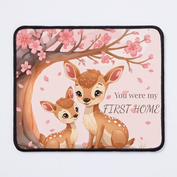 Item preview, You Were My First Home – Cute Deer Mom and Baby Watercolor | Mother’s Day Gift designed and sold by Ofizkids.
