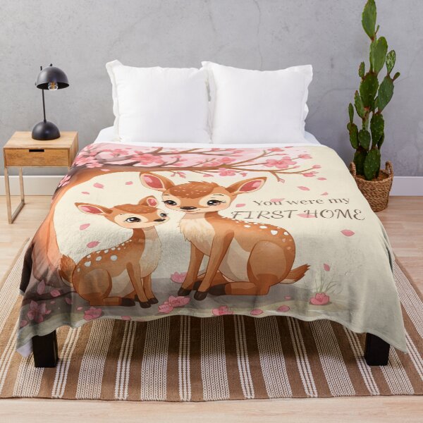 Item preview, You Were My First Home – Cute Deer Mom and Baby Watercolor | Mother’s Day Gift designed and sold by Ofizkids.