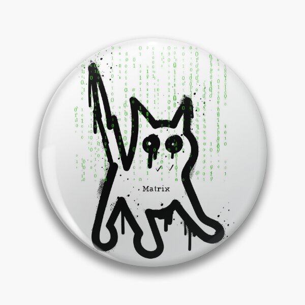 Item preview, Cat in the Green Matrix – Funny Digital Cat Design designed and sold by VanillaVicArt.