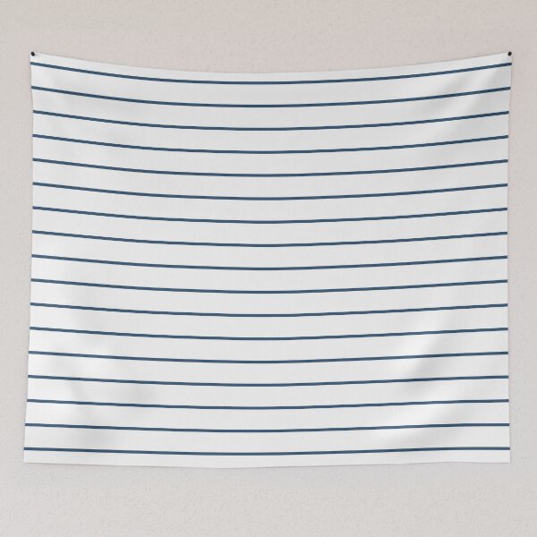 Item preview, White And Denim Horizontal Pinstripes Pattern designed and sold by pattern-archive.