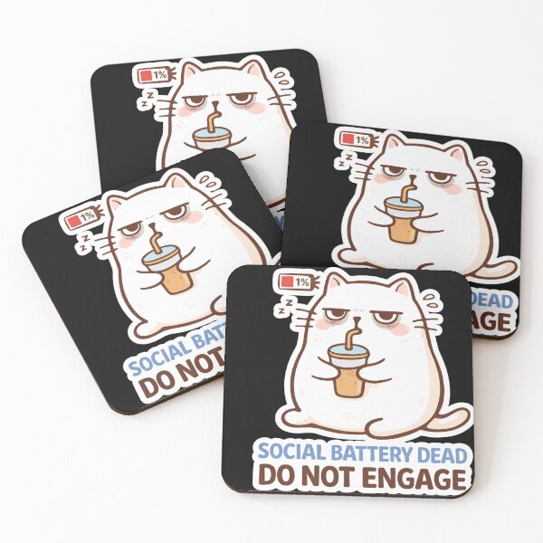 Item preview, Social Battery Dead Cat – Do Not Engage Funny Introvert Meme designed and sold by sumodesign.