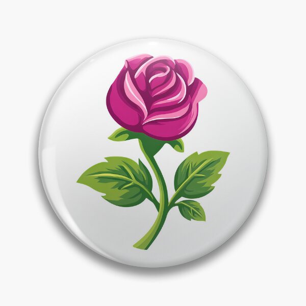 Item preview, Magenta Pink Rose with Green Stem - Bold Stylized Floral Art Print designed and sold by DesignArtist.ia.