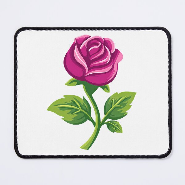 Item preview, Magenta Pink Rose with Green Stem - Bold Stylized Floral Art Print designed and sold by DesignArtist.ia.
