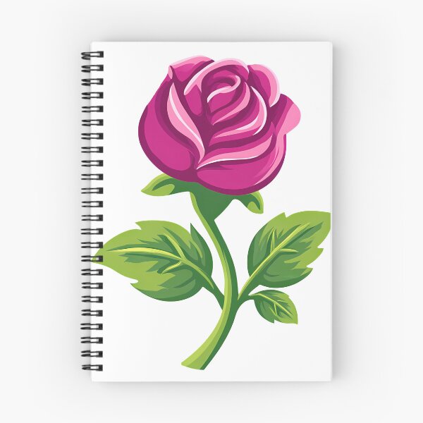 Item preview, Magenta Pink Rose with Green Stem - Bold Stylized Floral Art Print designed and sold by DesignArtist.ia.