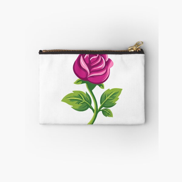 Item preview, Magenta Pink Rose with Green Stem - Bold Stylized Floral Art Print designed and sold by DesignArtist.ia.