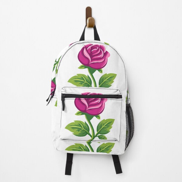 Item preview, Magenta Pink Rose with Green Stem - Bold Stylized Floral Art Print designed and sold by DesignArtist.ia.
